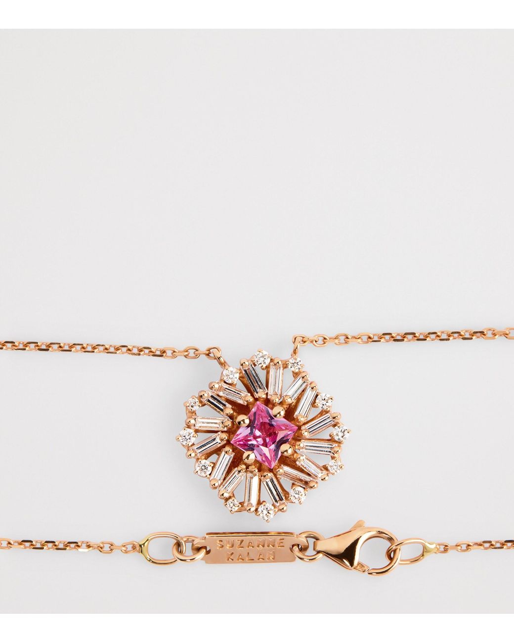 Suzanne Kalan Metallic Diamond And Sapphire Princess Flower Necklace