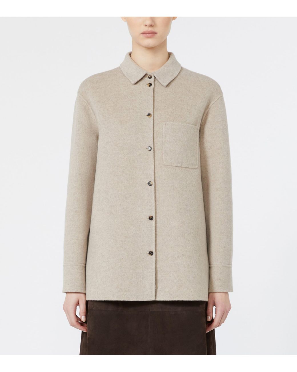 Max Mara White Wool-Cashmere Overshirt