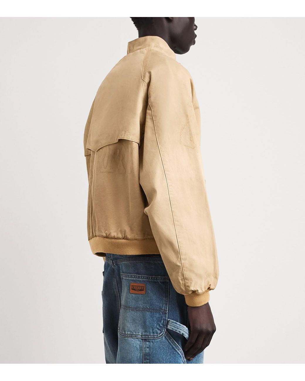 CHERRY LA Natural Sun-Faded Championship Bomber Jacket for men