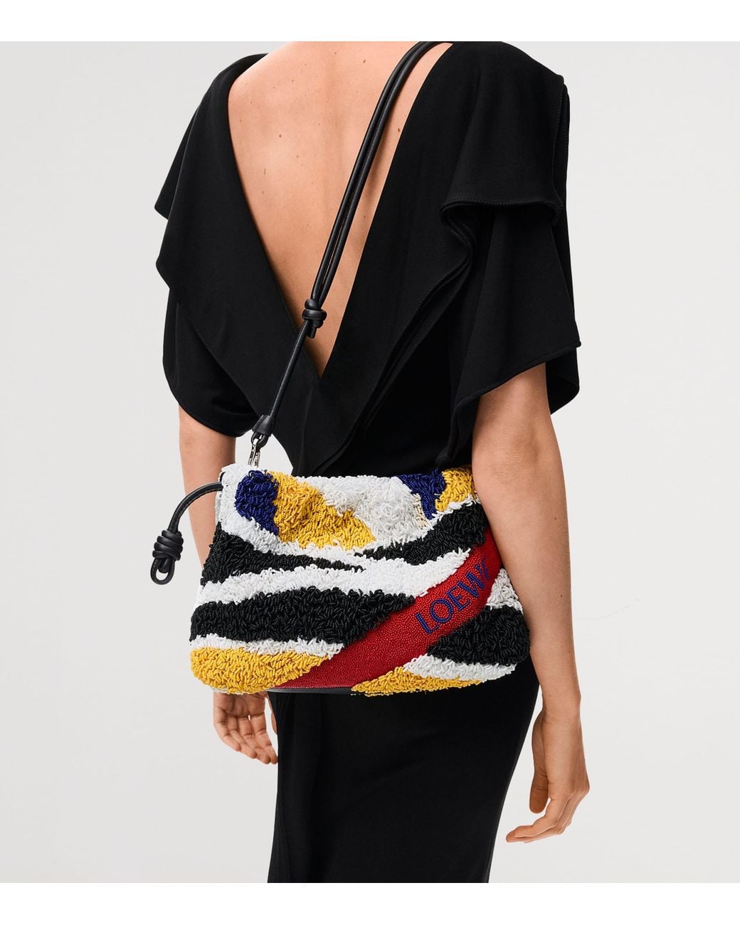 Loewe Blue Medium Bead-Embellished Flamenco Purse