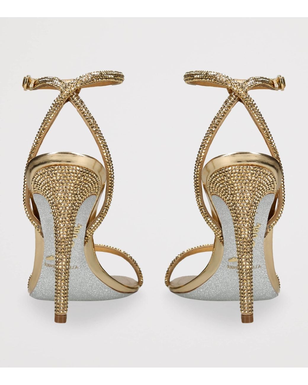 Rene Caovilla Metallic Embellished Ellabrita Heeled Sandals 105
