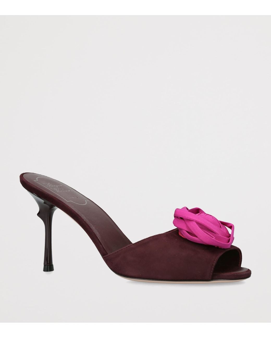 Roger Vivier Purple Suede Rose Mules 85