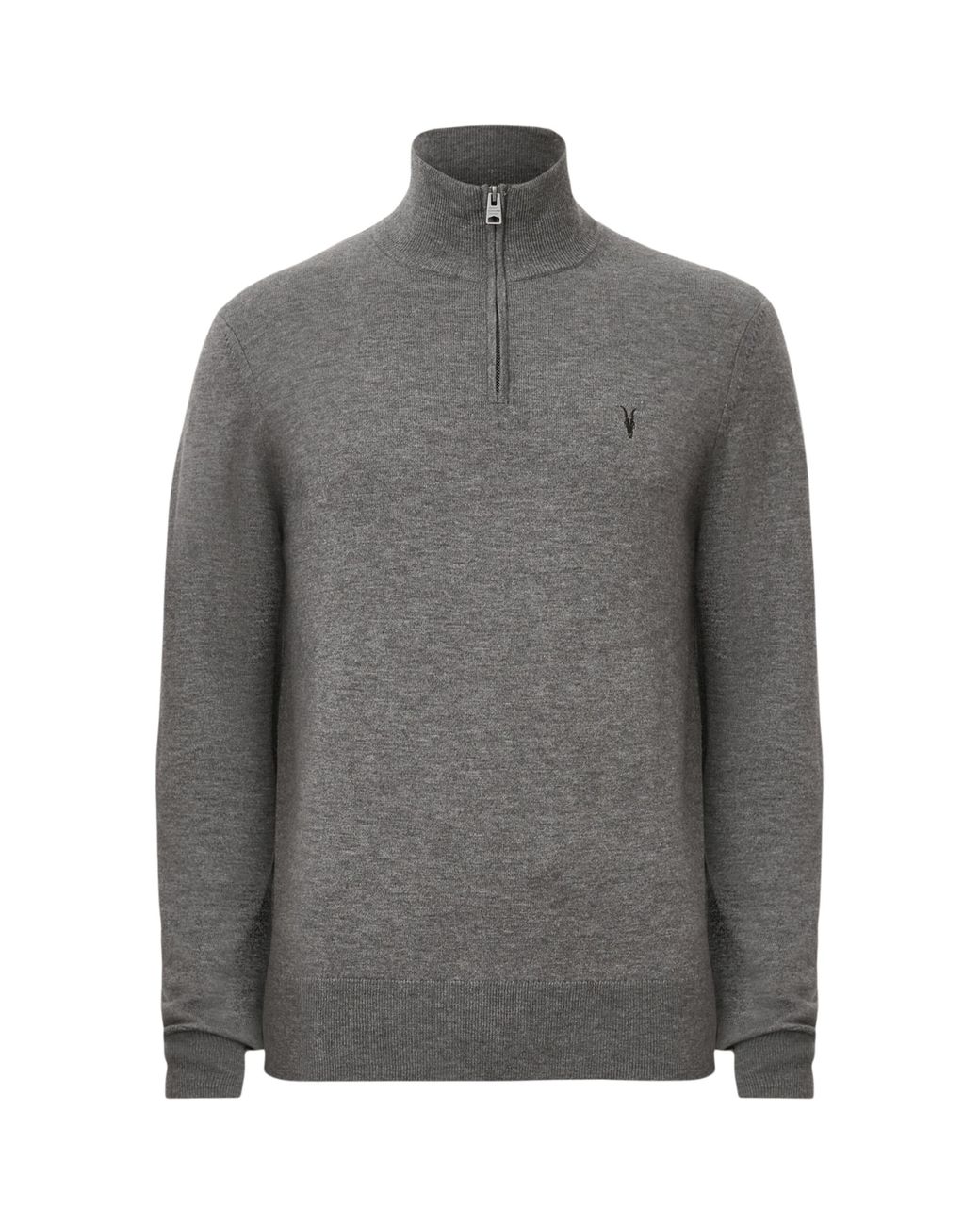 AllSaints Gray Kilburn Quarter-Zip Sweater for men