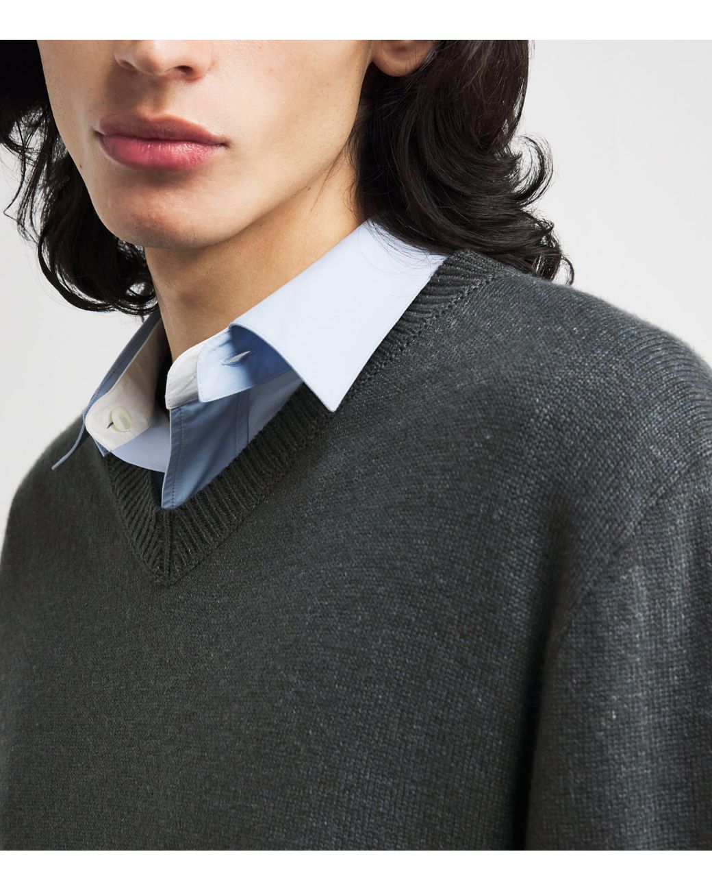 The Row Gray Memphis Cashmere Sweater for men