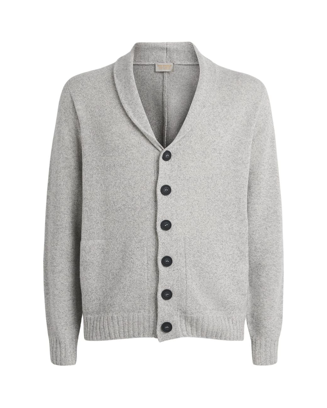 John Smedley Gray Recycled Cashmere-Wool Rockford Shawl Cardigan for men