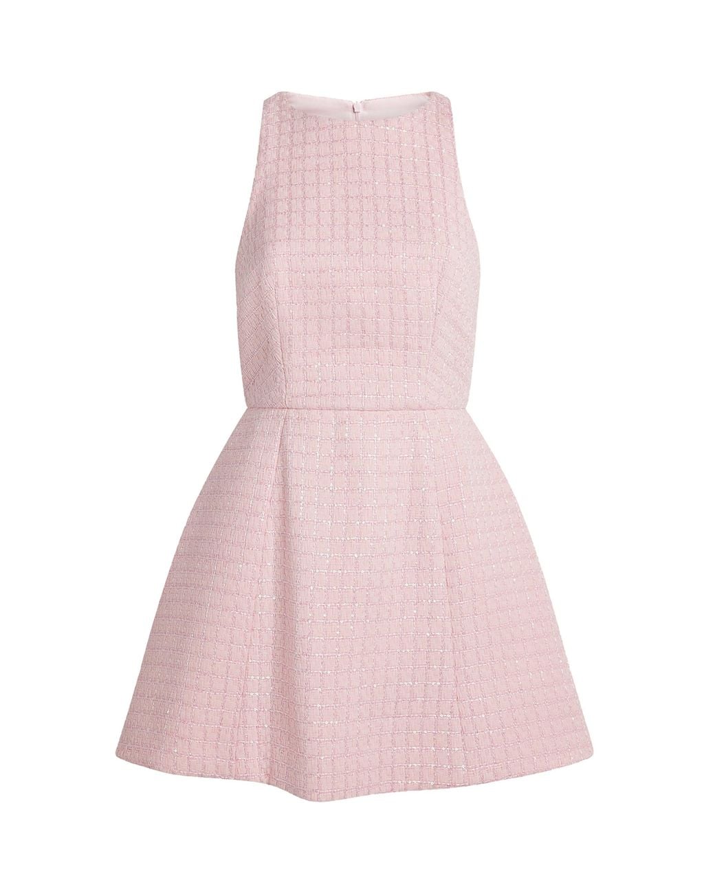 Sandro Pink Tweed Sequinned Mini Dress