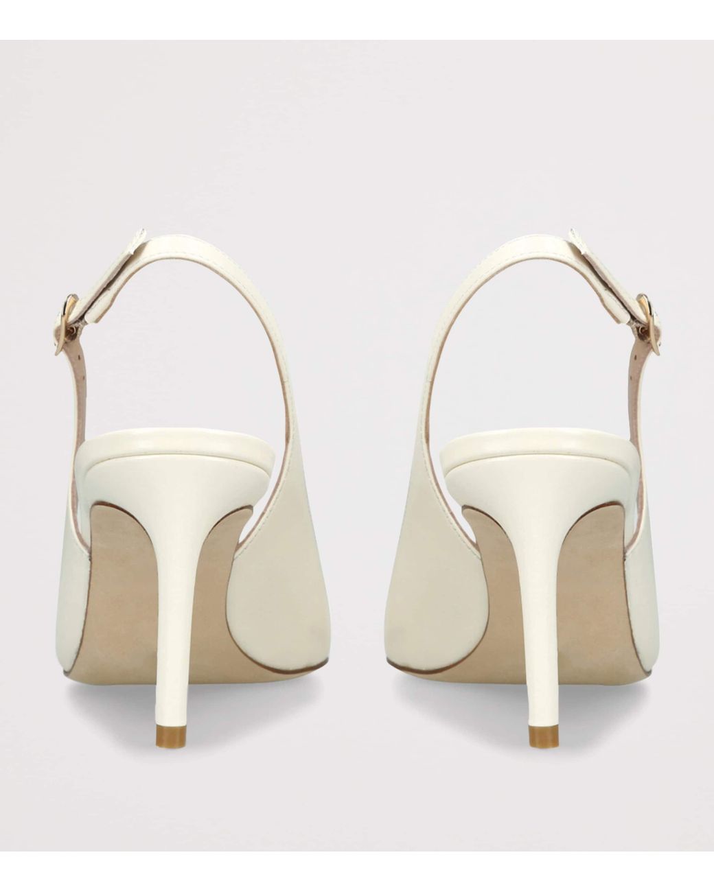 Stuart Weitzman White Leather Power Slingback Pumps 75
