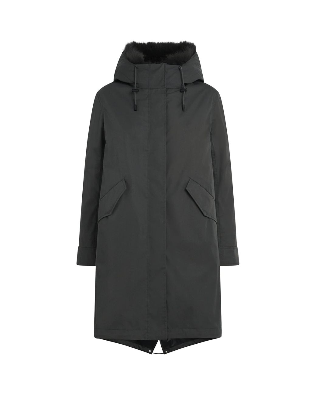 Yves Salomon Gray Fox-Rabbit Blended-Cotton Parka