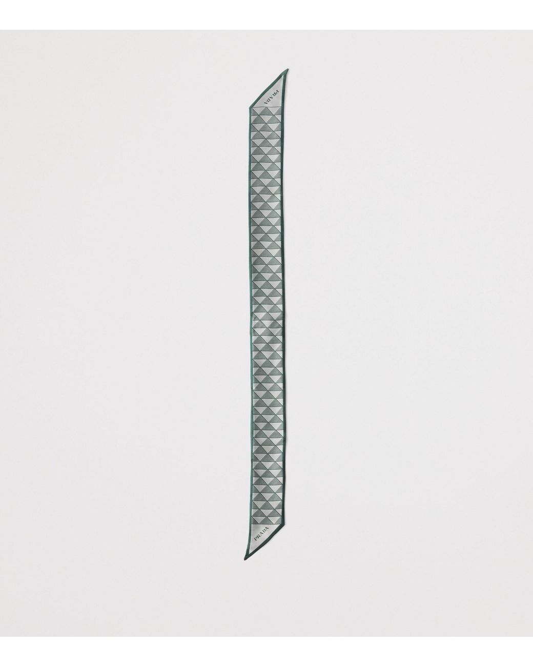 Prada Green Silk Triangle Skinny Scarf