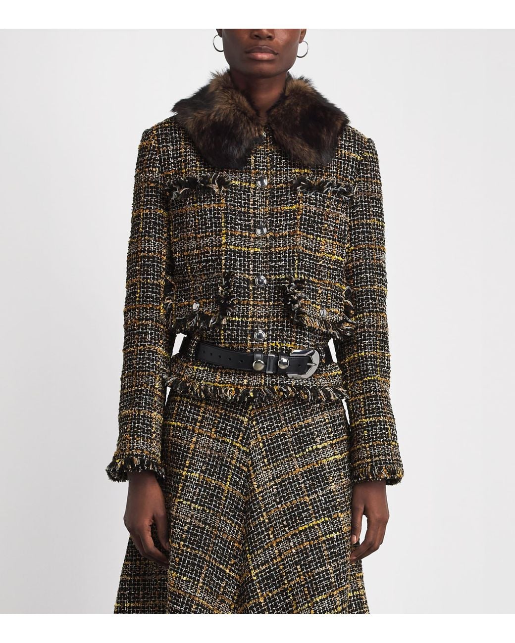 Altuzarra Black Tweed Simons Bomber Jacket