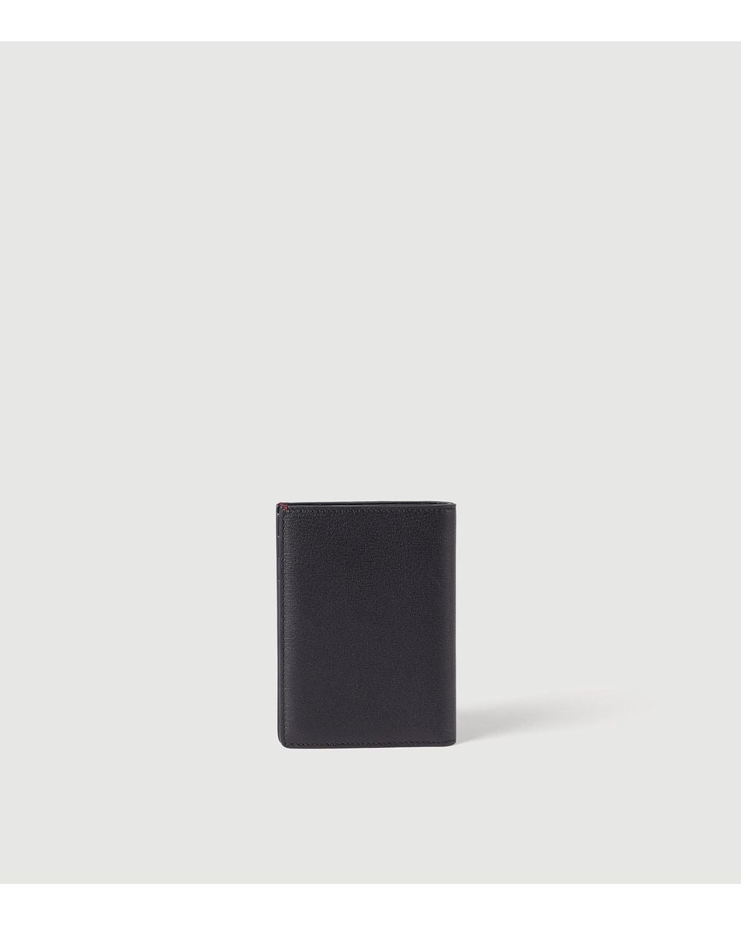 Brunello Cucinelli Black Leather Bifold Card Holder for men