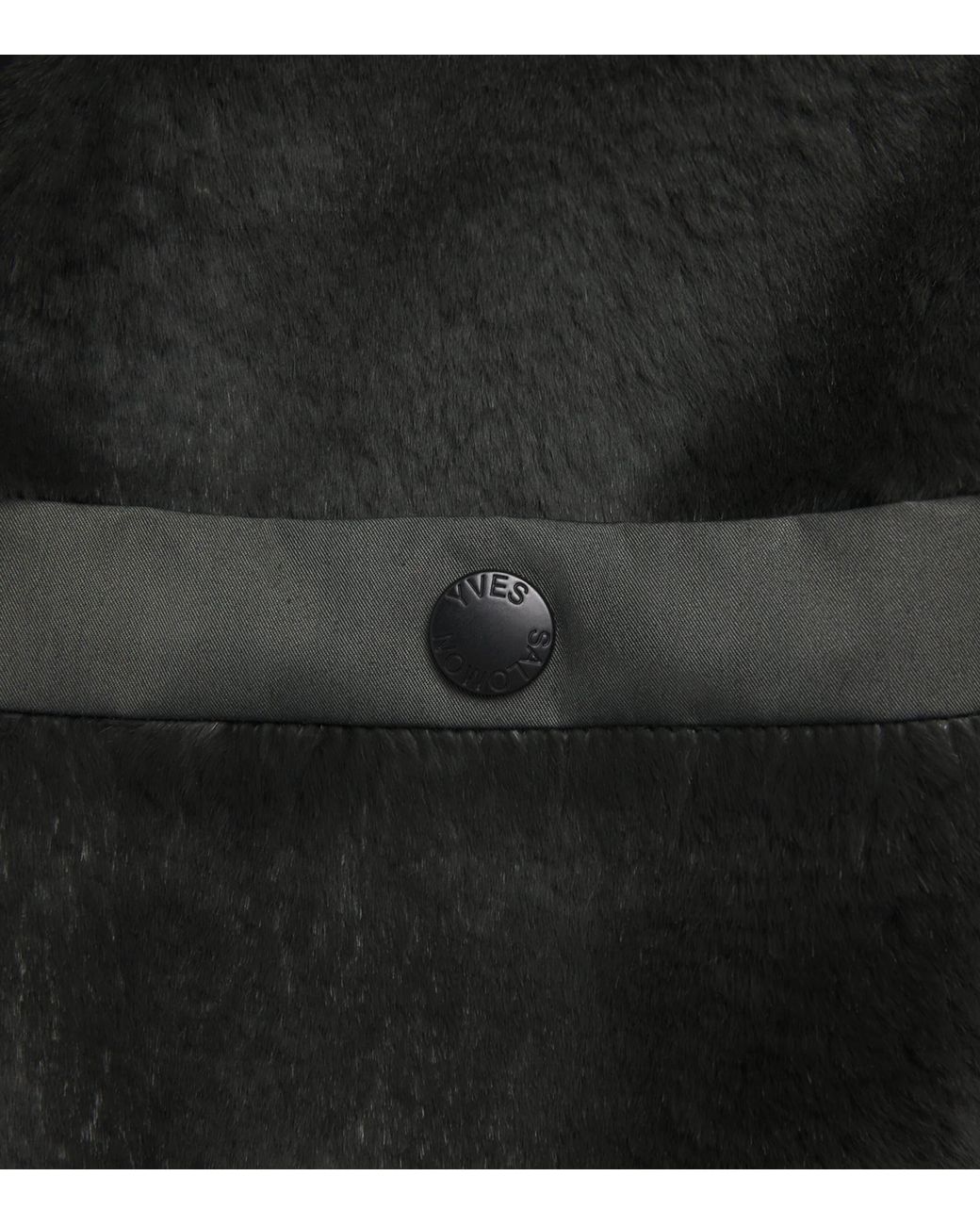 Yves Salomon Gray Fox-Rabbit Blended-Cotton Parka