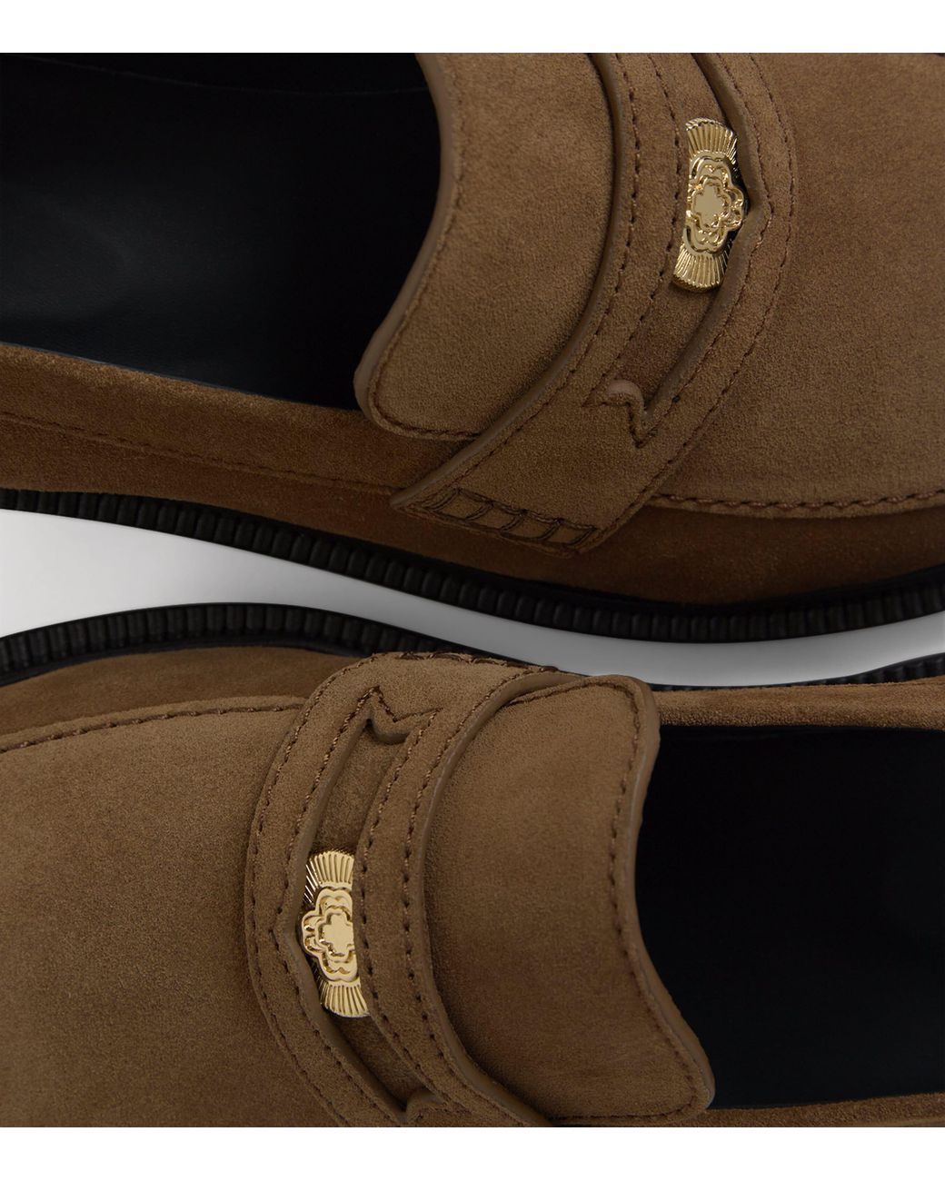 Maje Brown Suede Penny Loafers