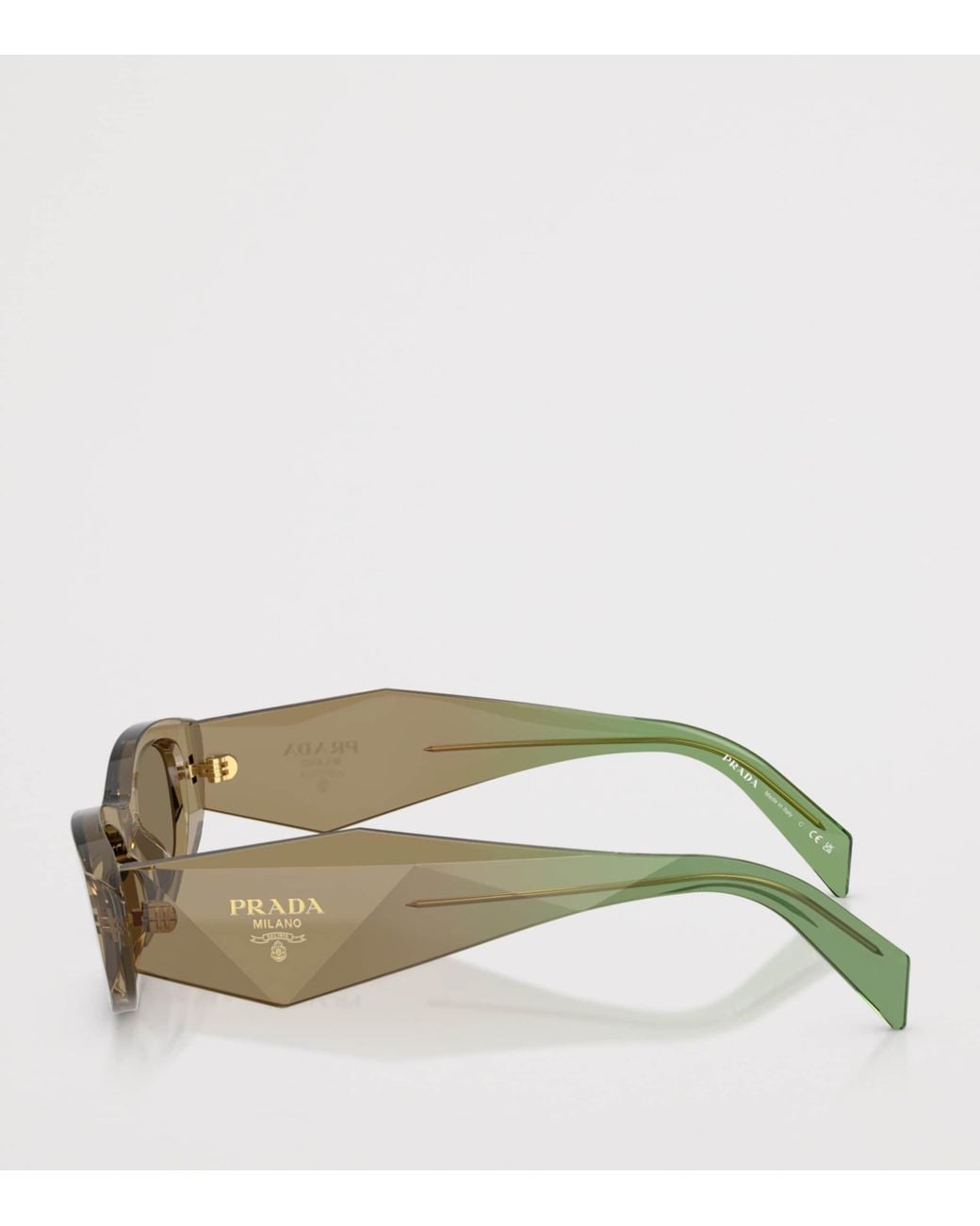 Prada Green Acetate Oval Sunglasses