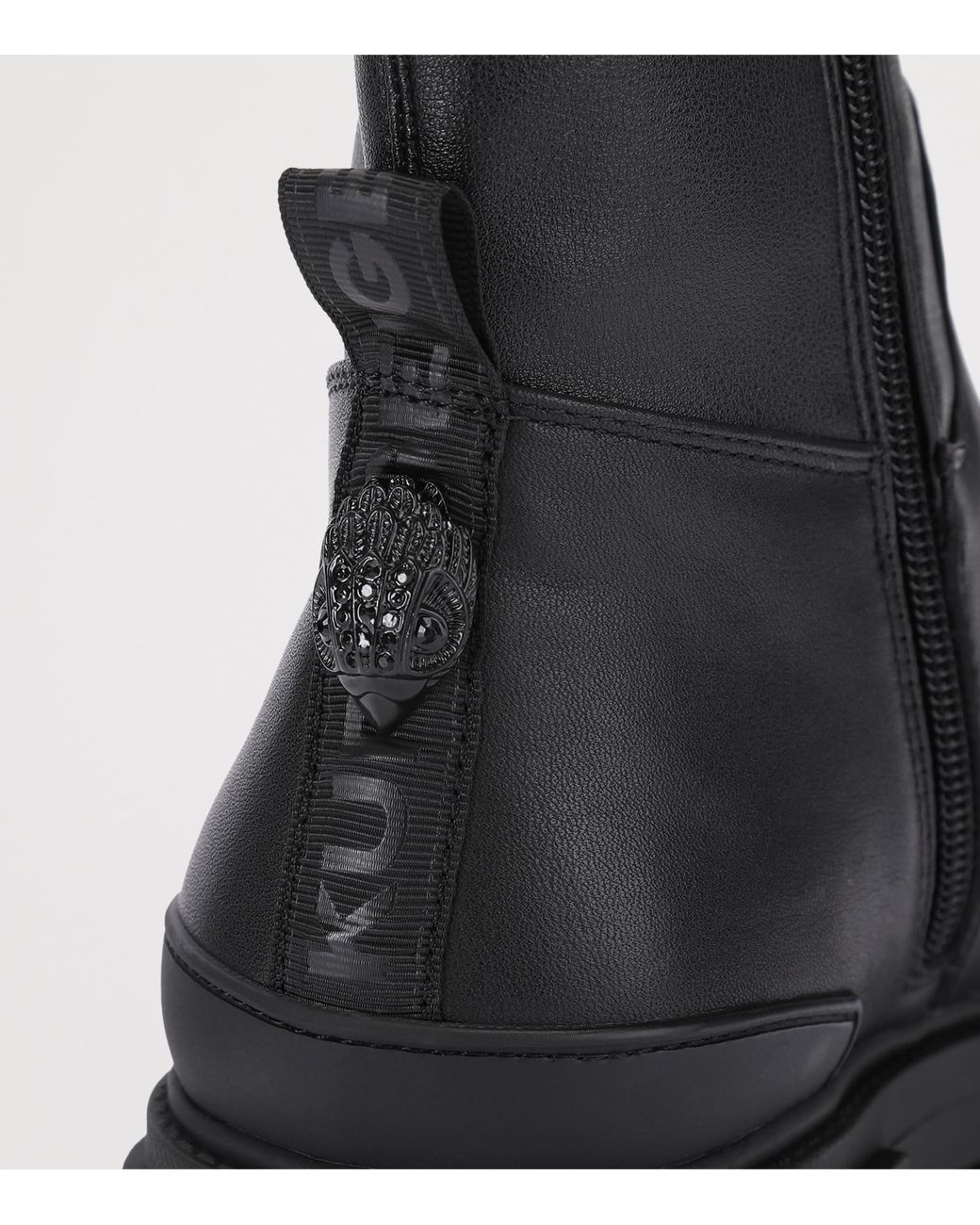 Kurt Geiger Black Leather Stomp Sock Ankle Boots 50