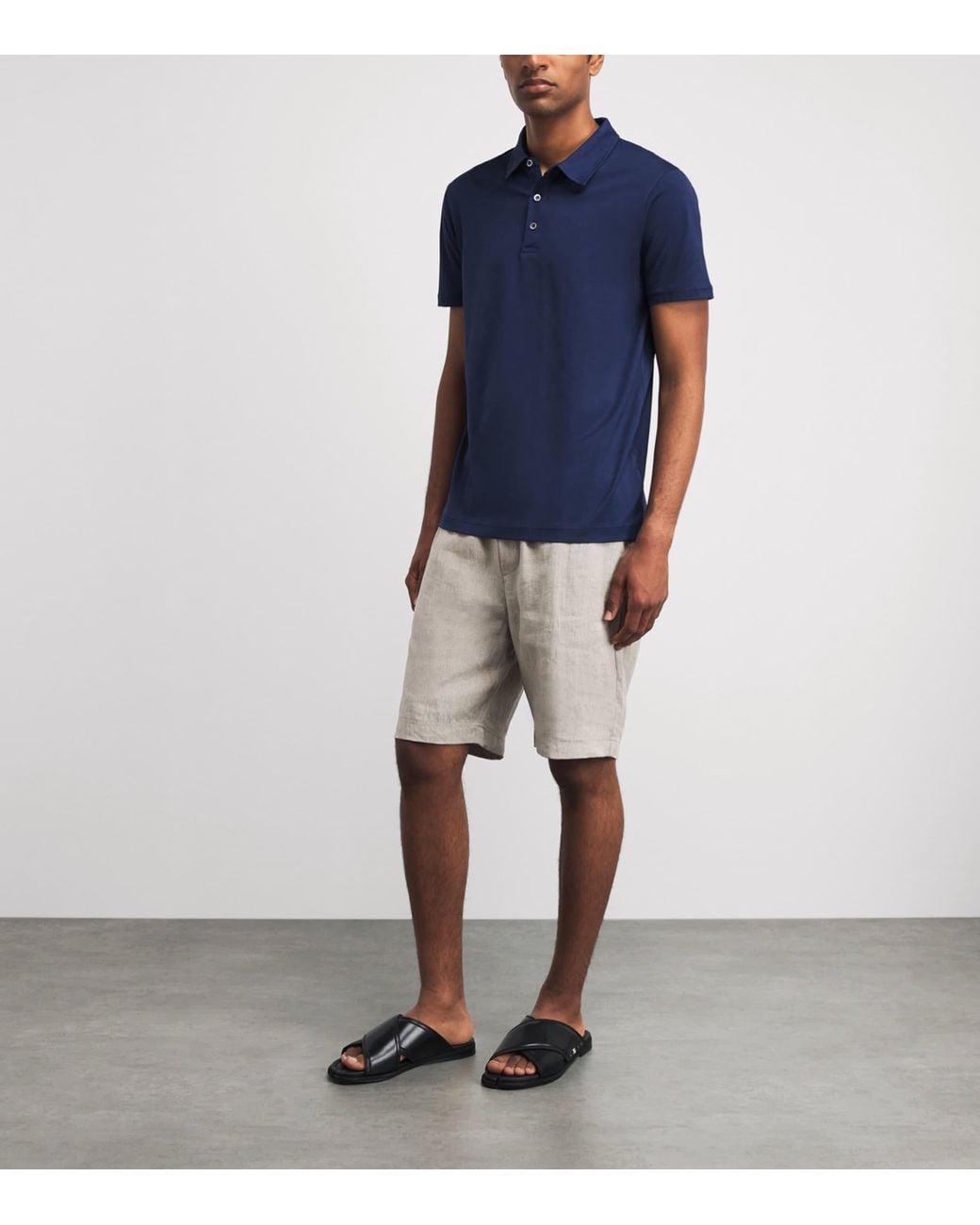 Sunspel Blue Supima Cotton Polo Shirt for men