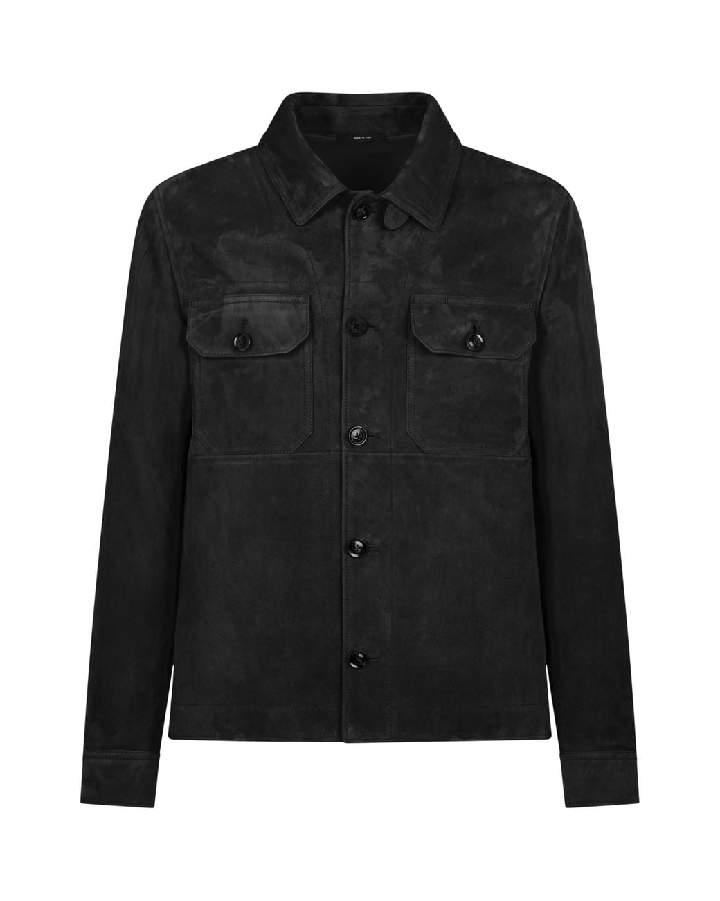 Tom Ford Black Suede Twin-Pocket Overshirt for men