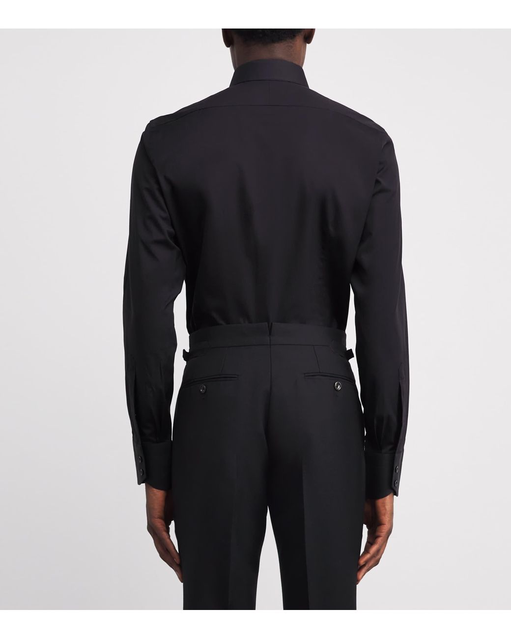 Tom Ford Black Cotton Poplin Slim-Fit Shirt for men