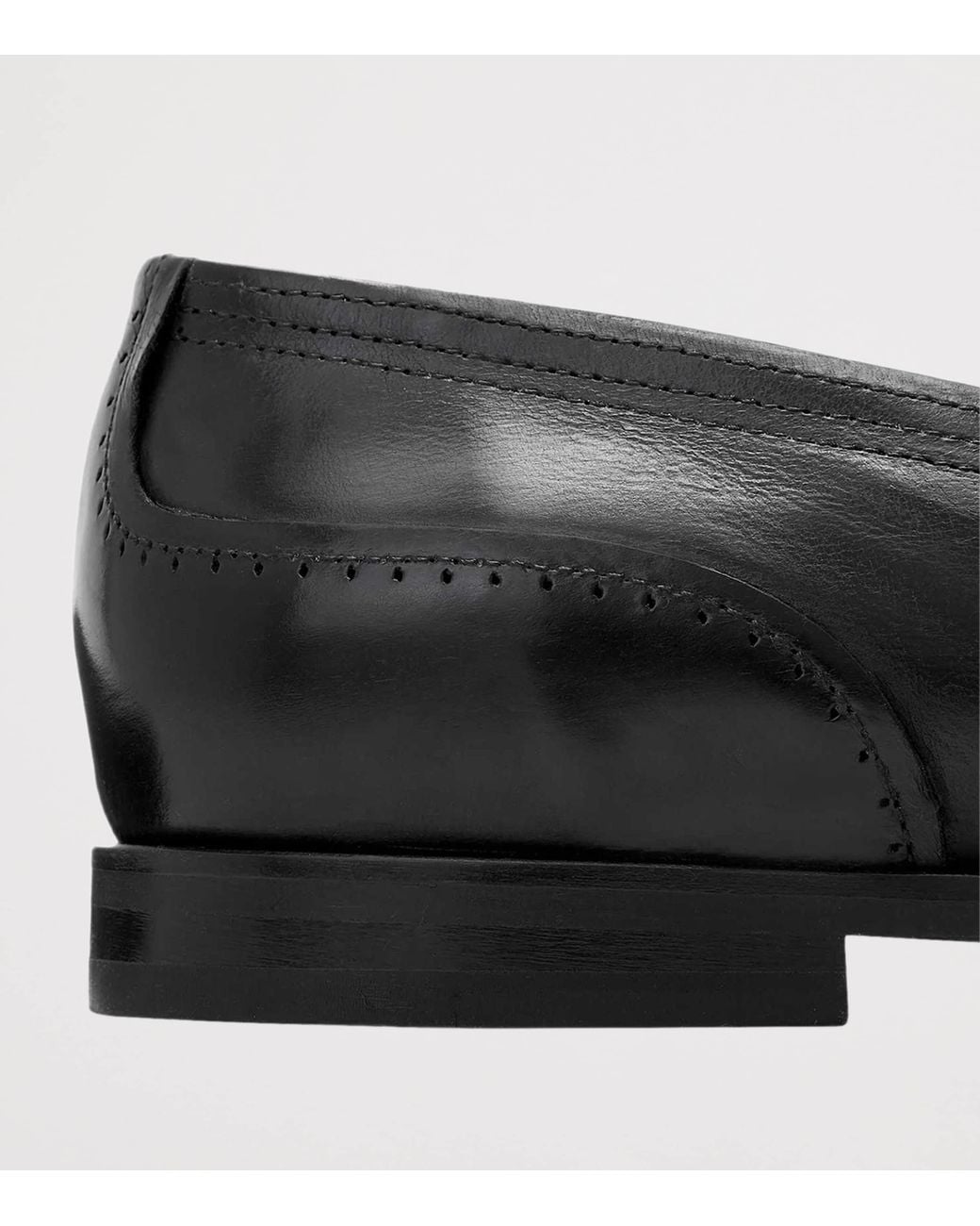 AllSaints Black Leather Jules Stitch Loafers for men