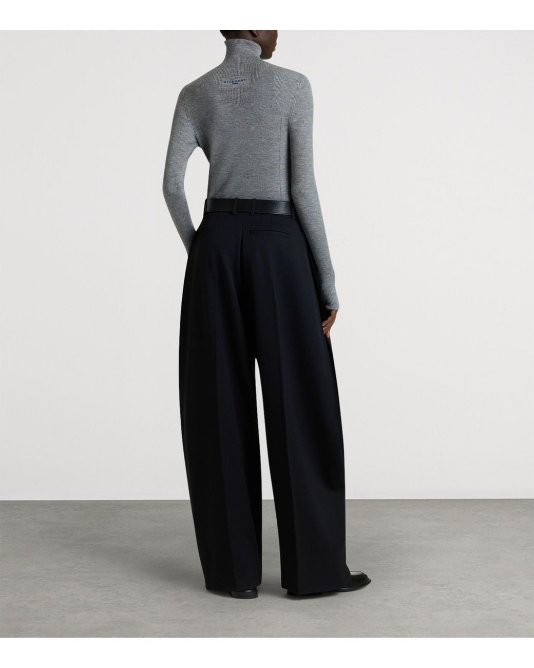 Givenchy Gray Wool-Silk Rollneck Sweater