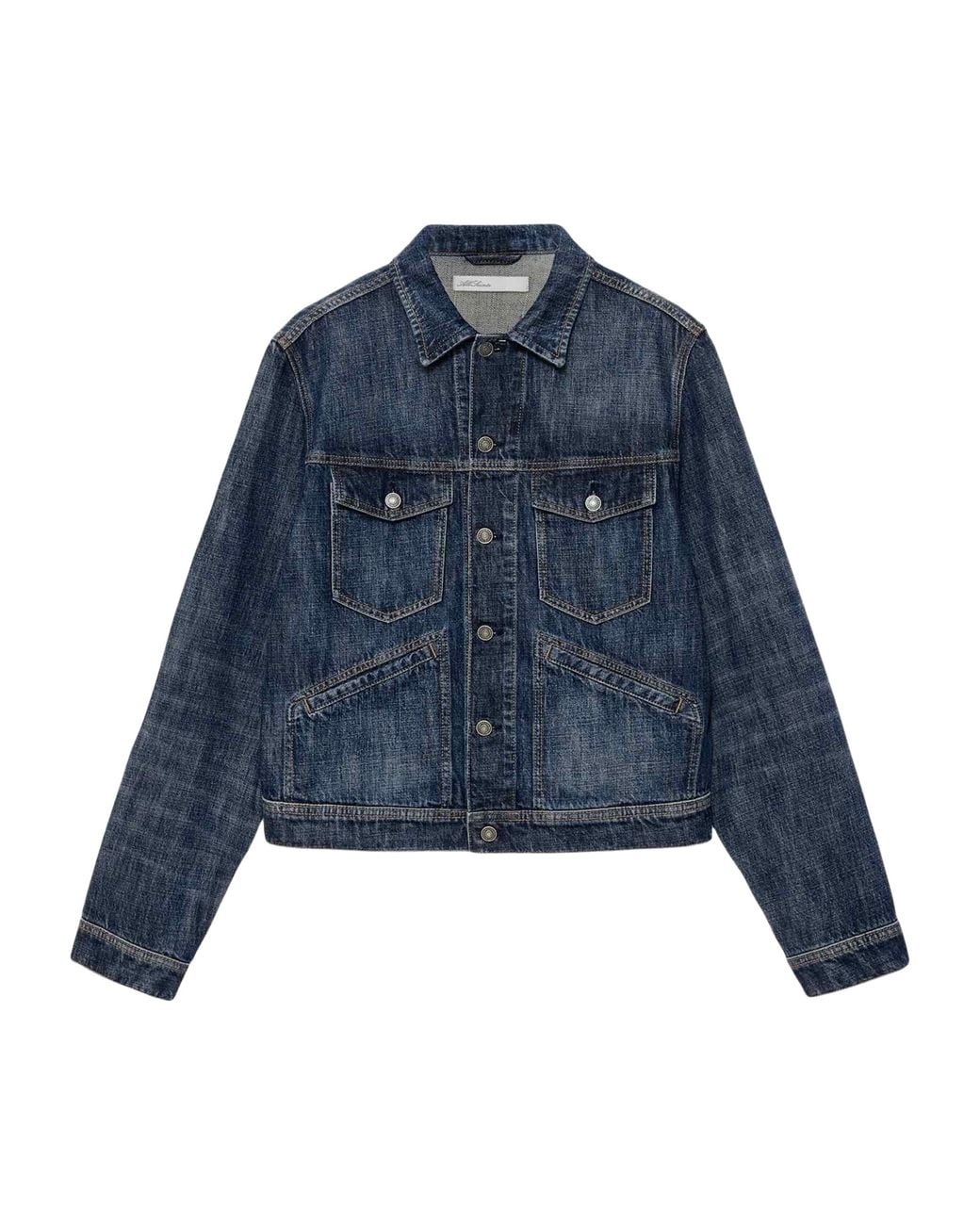 AllSaints Blue Denim Trucker Jacket for men