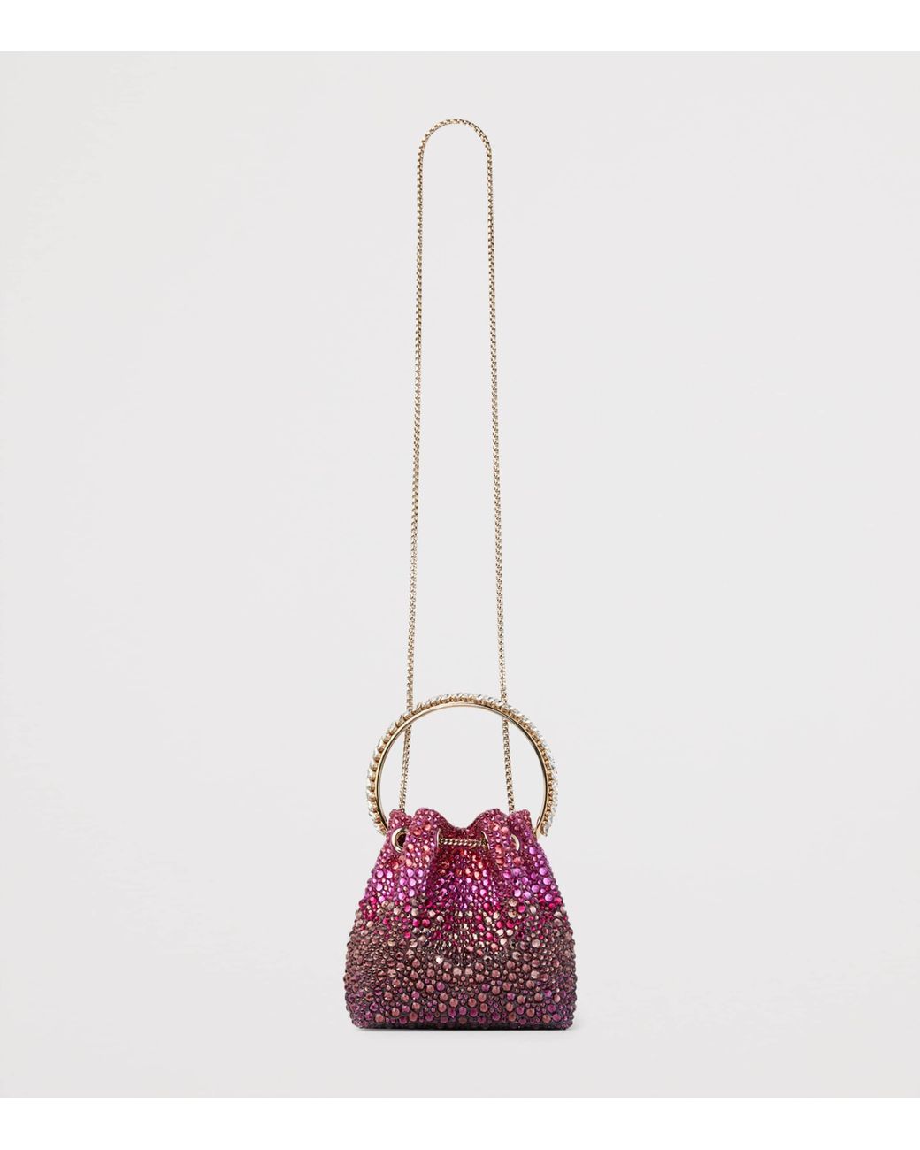Jimmy Choo Red Bon Bon Embellished Top-Handle Bag