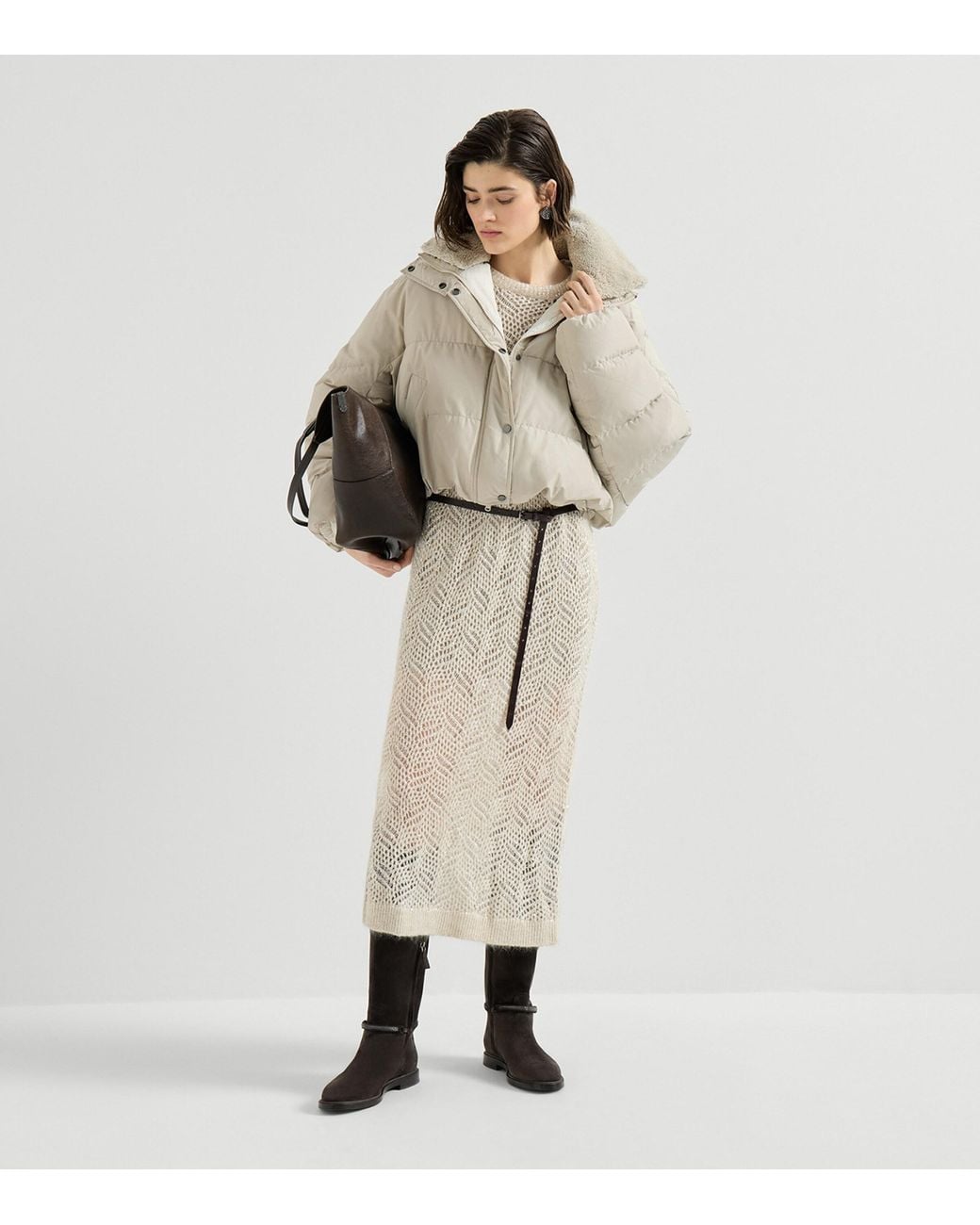 Brunello Cucinelli Natural Cotton Taffeta Down Jacket