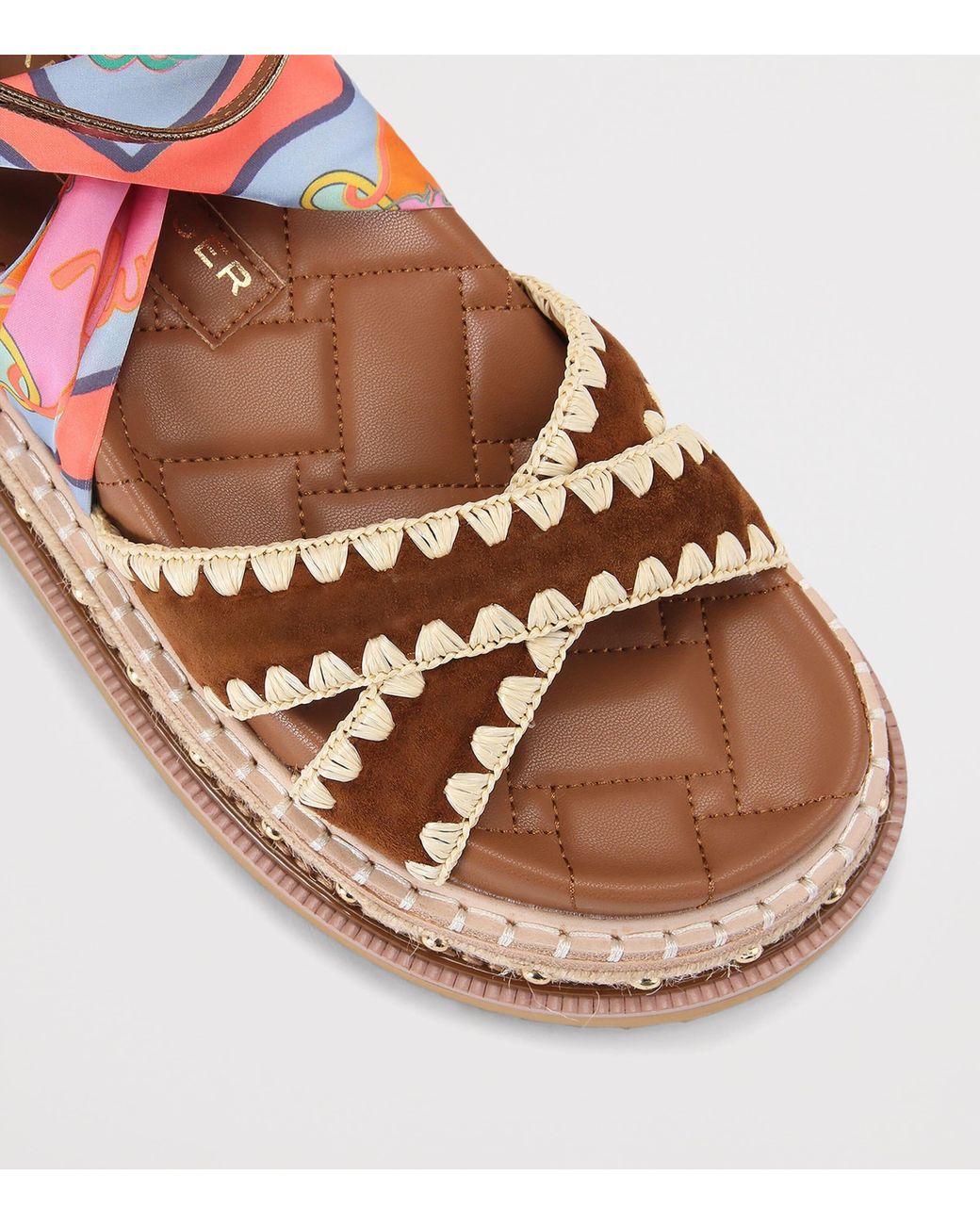 Kurt Geiger Red Scarf-Detail Orson Cross Sandals
