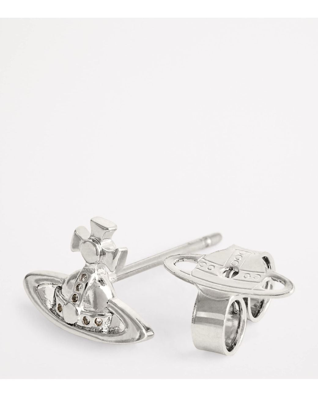 Vivienne Westwood White Lorelei Orb Stud Earrings for men