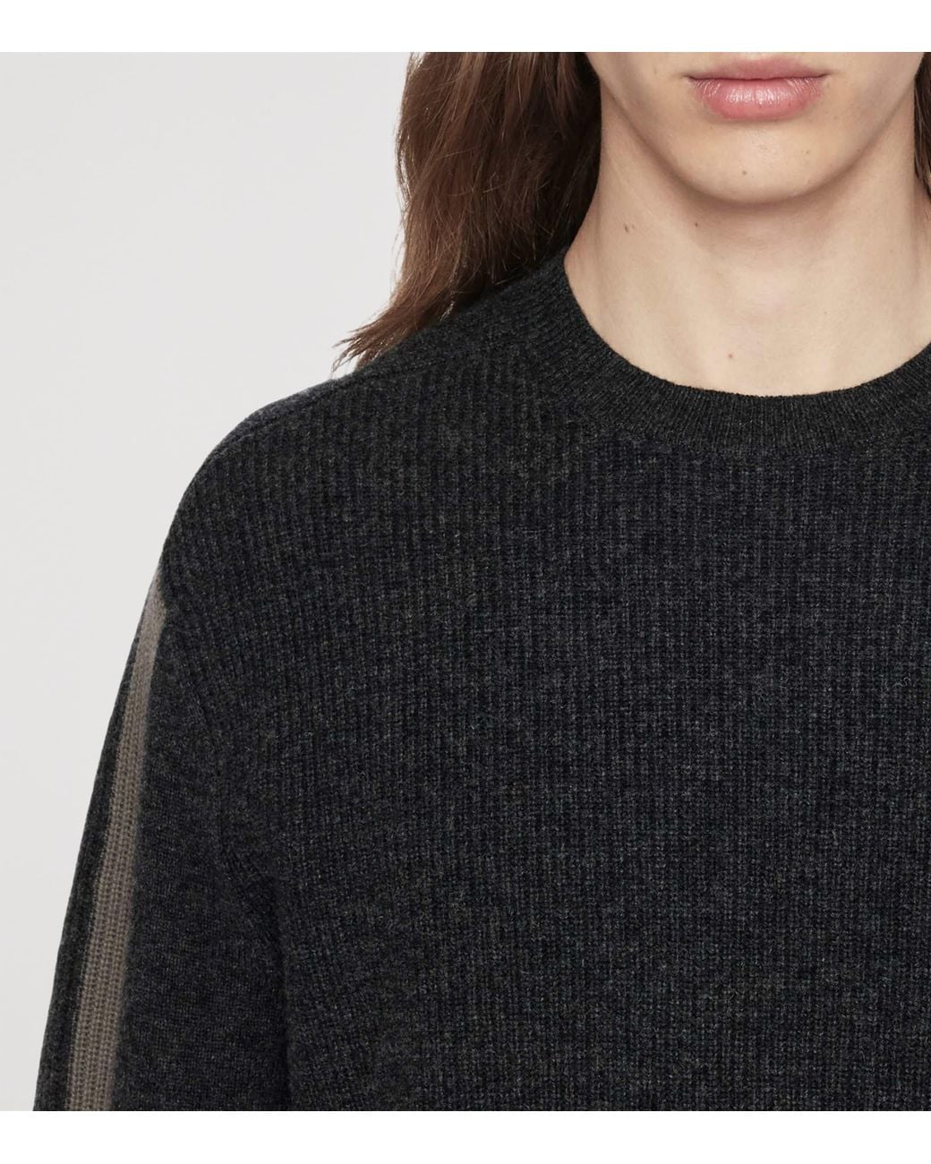 AllSaints Black Merino Wool Hawke Sweater