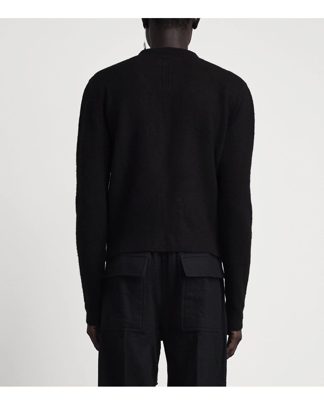 Rick Owens Black Cashmere-Blend Crew-Neck Sweater for men