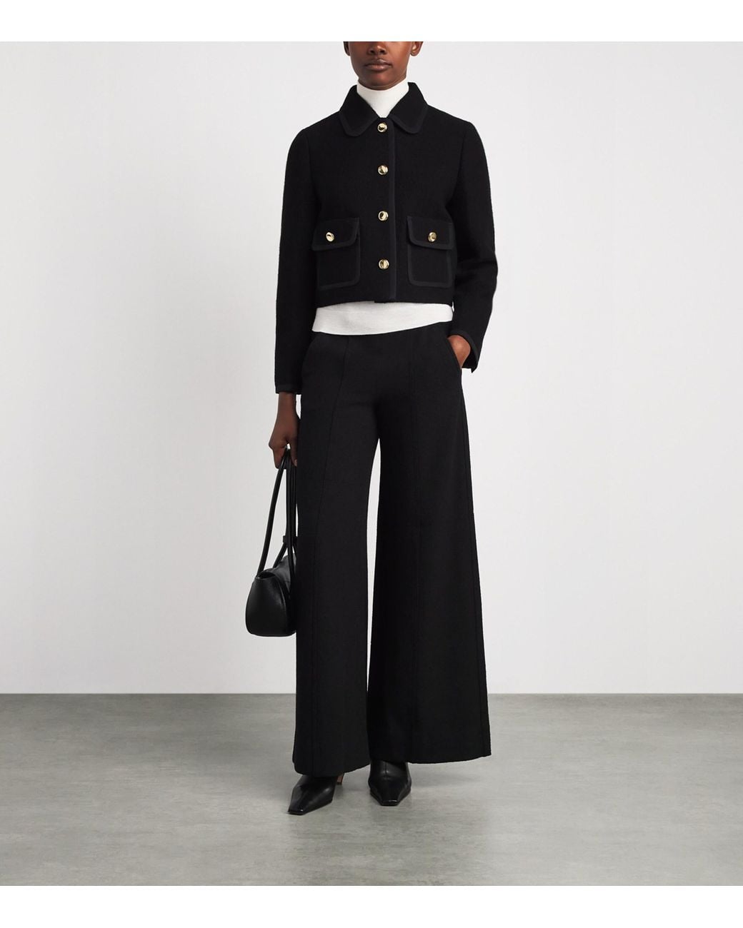 ME+EM Black Wool Cropped Jacket