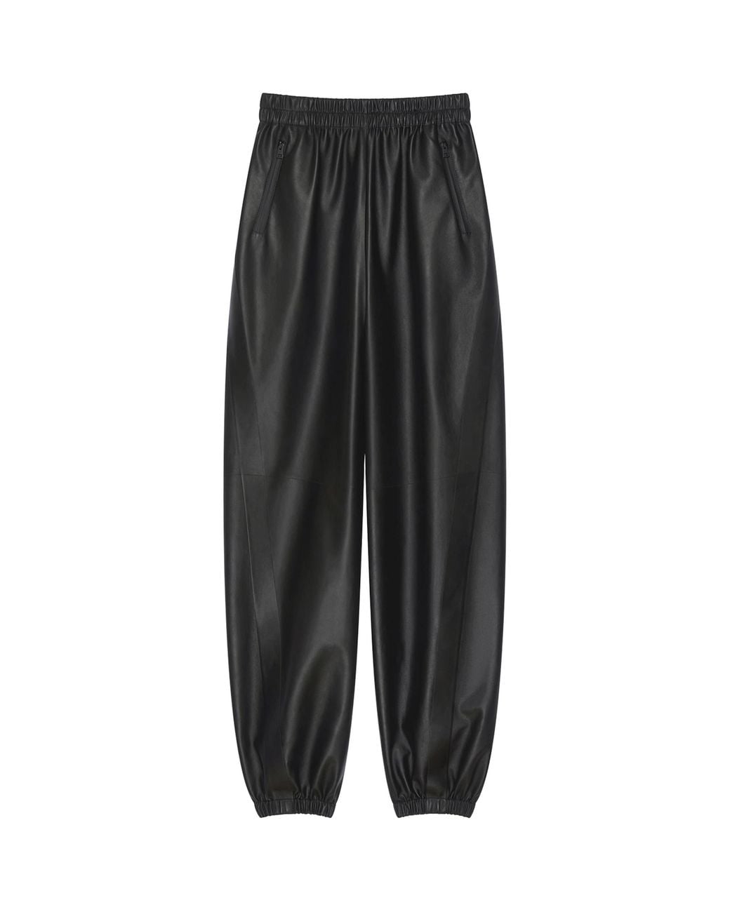 Givenchy Black Leather Elasticated Trousers