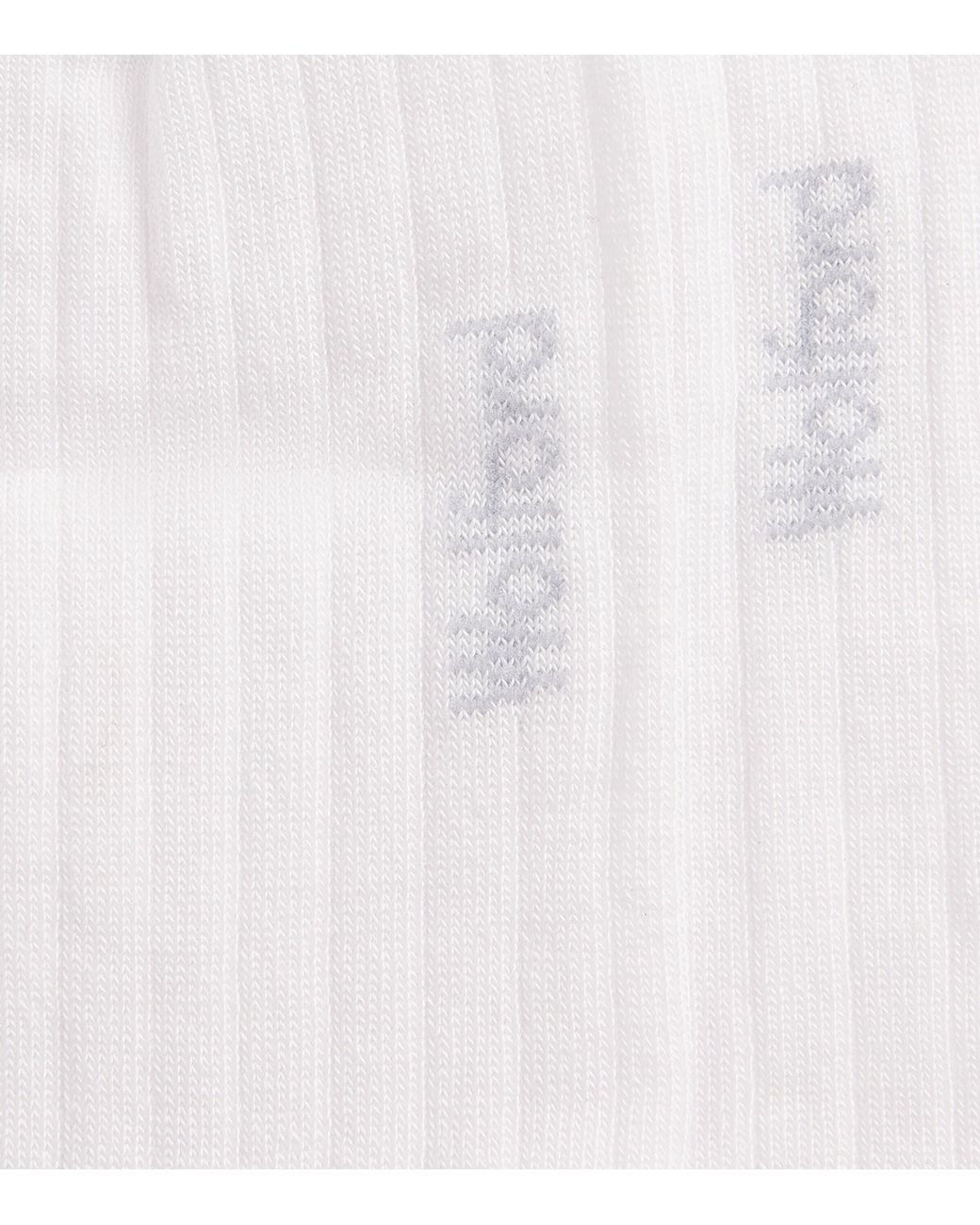 Wolford White Stretch-Cotton Ribbed Sneaker Socks