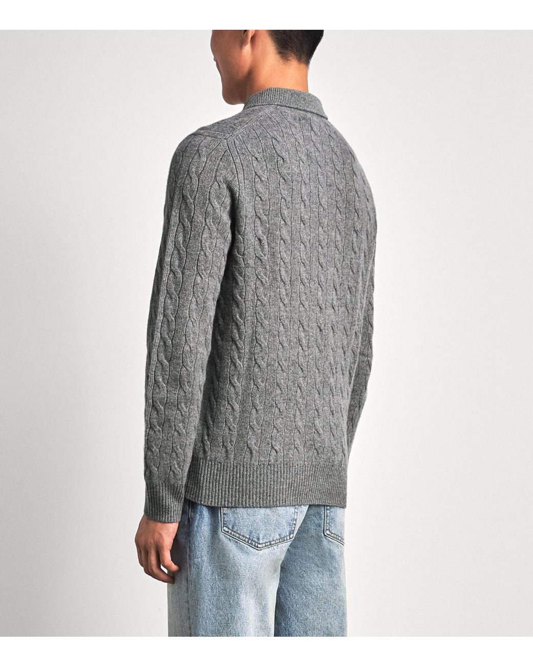 Polo Ralph Lauren Gray Wool-Cashmere Polo Pony Sweater for men