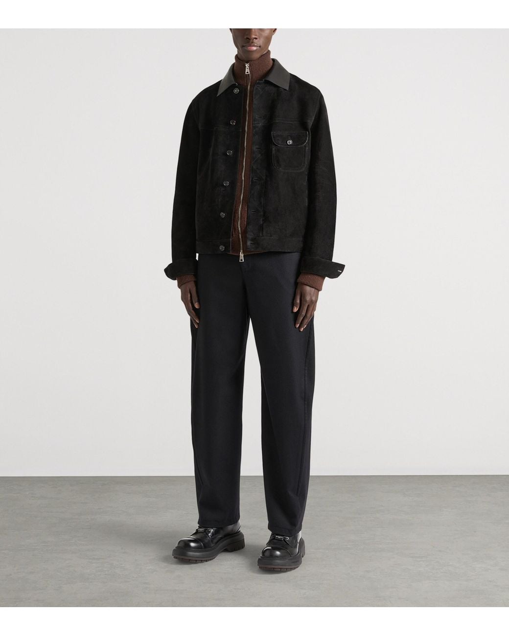Givenchy Black Sheepskin Trucker Jacket for men