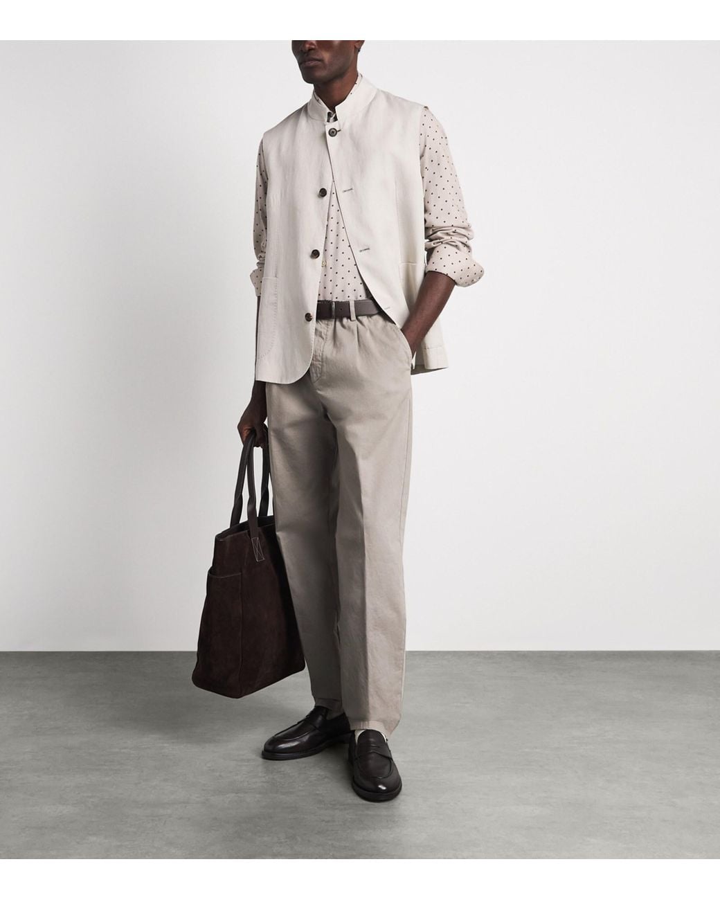 Eleventy White Cotton Polka Dot Shirt for men