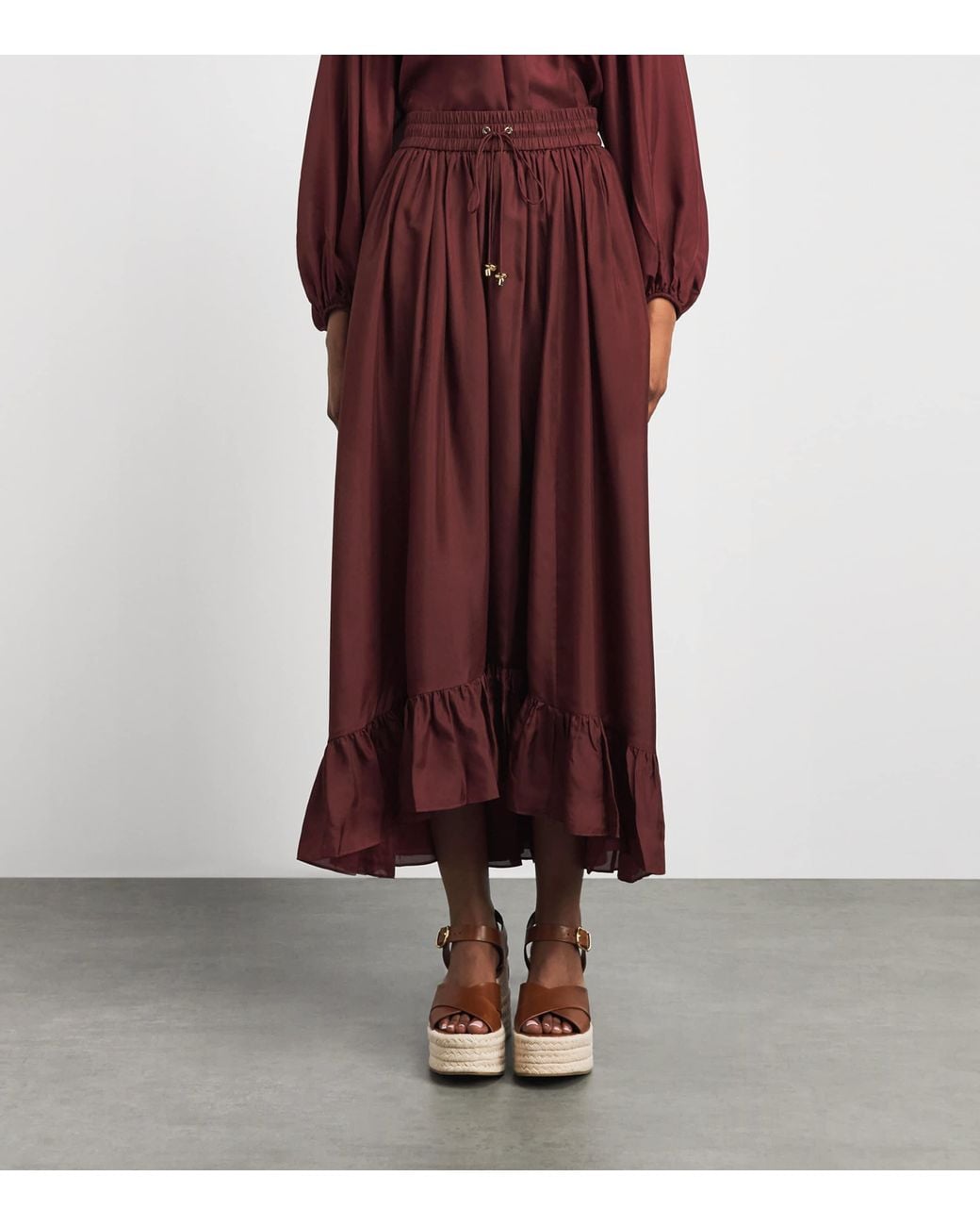 Zimmermann Purple Silk Aster Maxi Skirt
