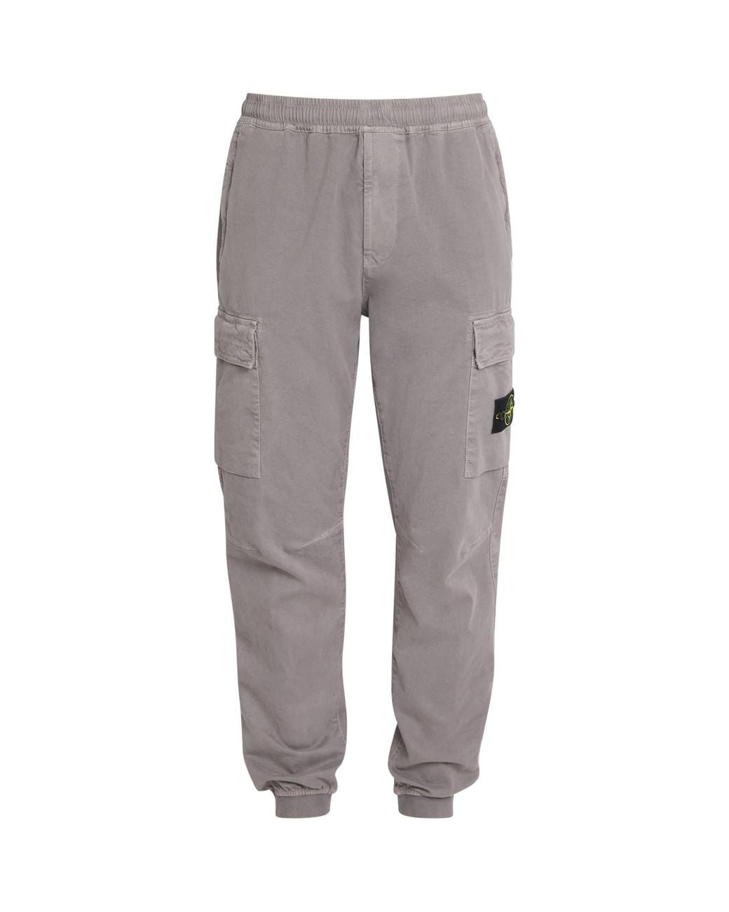 Stone Island Gray Stretch-Cotton Cargo Trousers for men