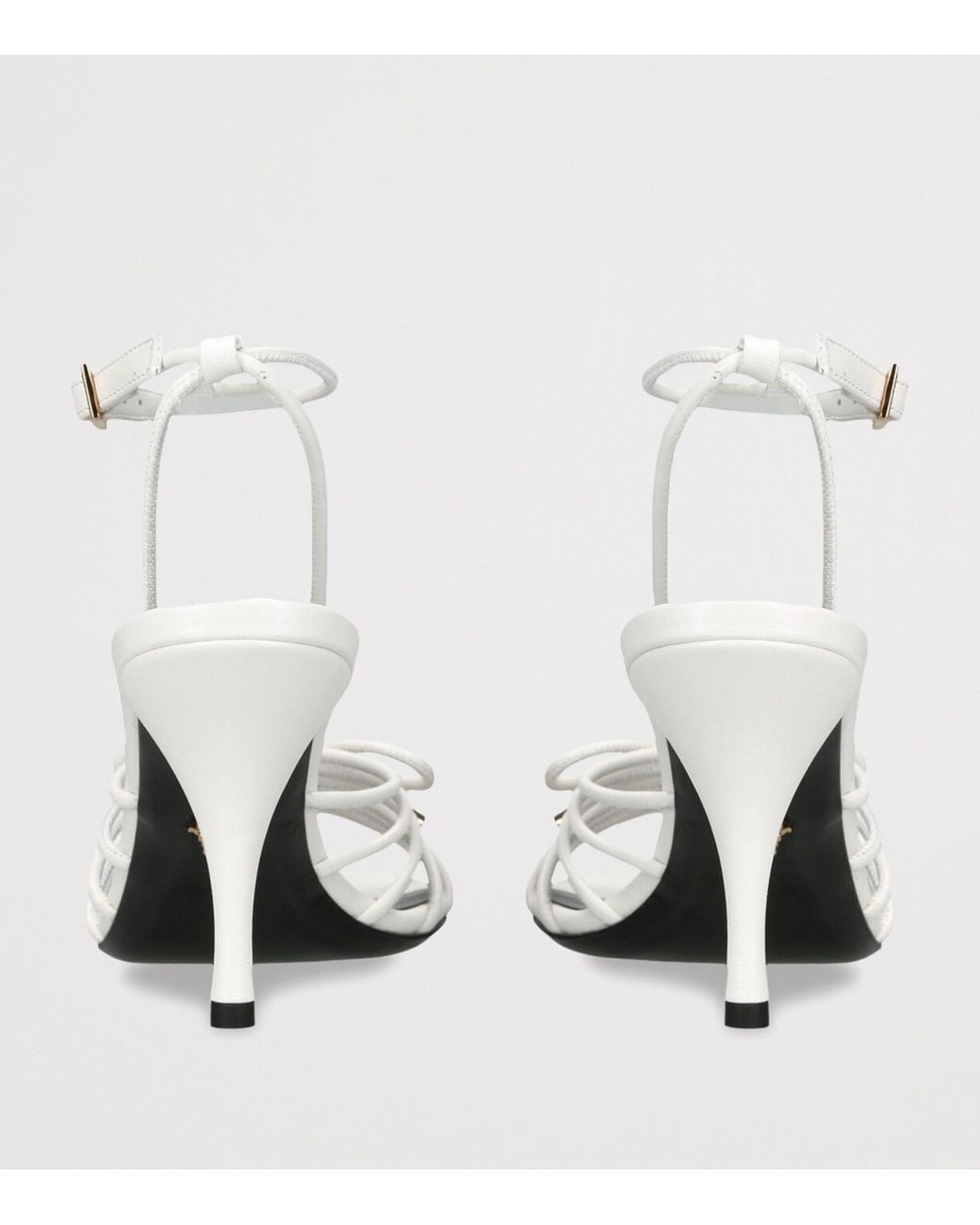 Versace White Leather Opera Bow Sandals 85