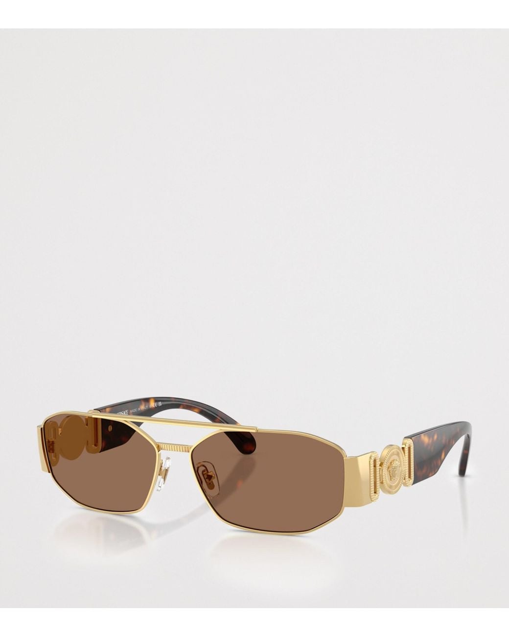 Versace Brown Metal Ve2287 Rectangle Sunglasses for men