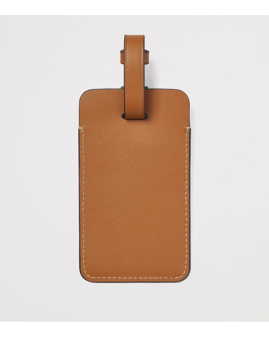 Aspinal Brown Leather Luggage Tag for men