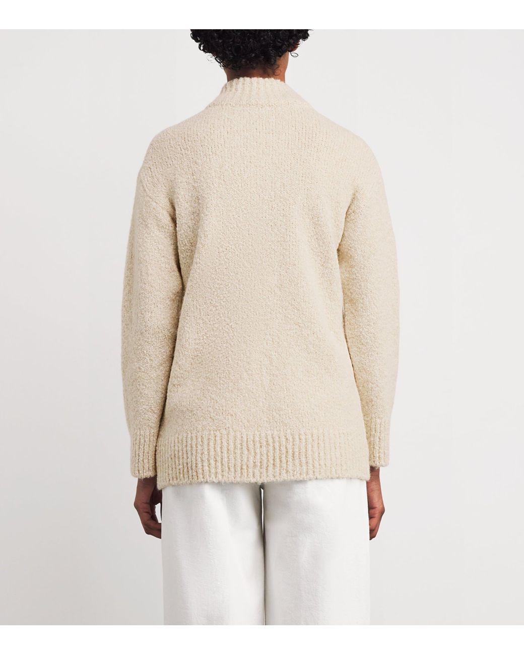 Eleventy White Wool-Blend Knitted Zip-Up Jacket