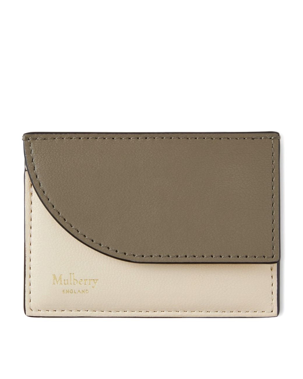 Mulberry Metallic Compact Cardholder Eggshell-Linen