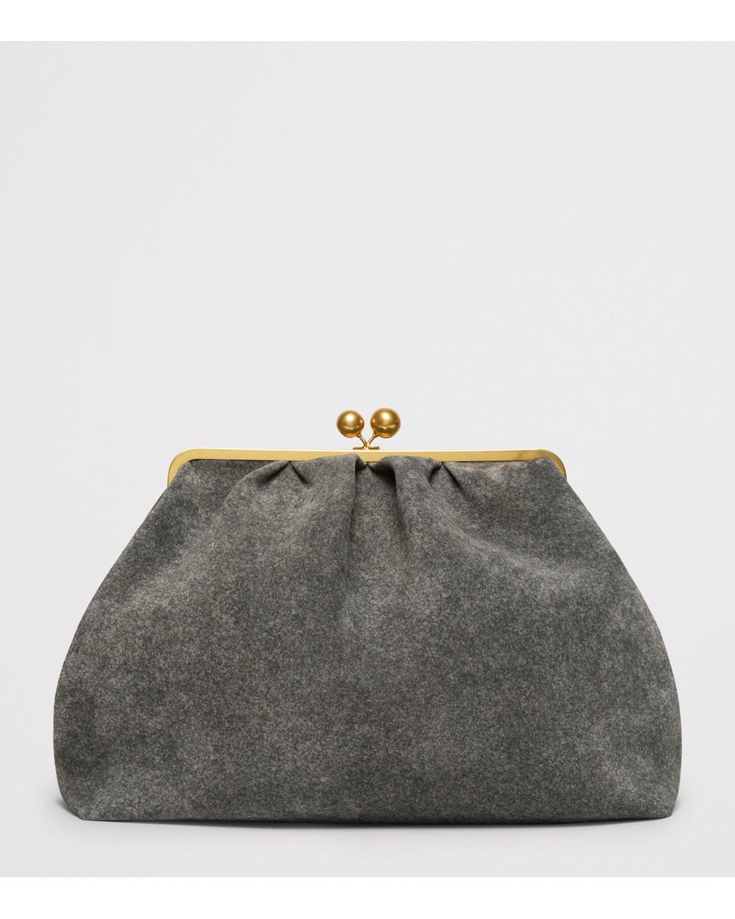 Weekend by Maxmara Green Large Split Calfskin Pasticcino Clutch Bag