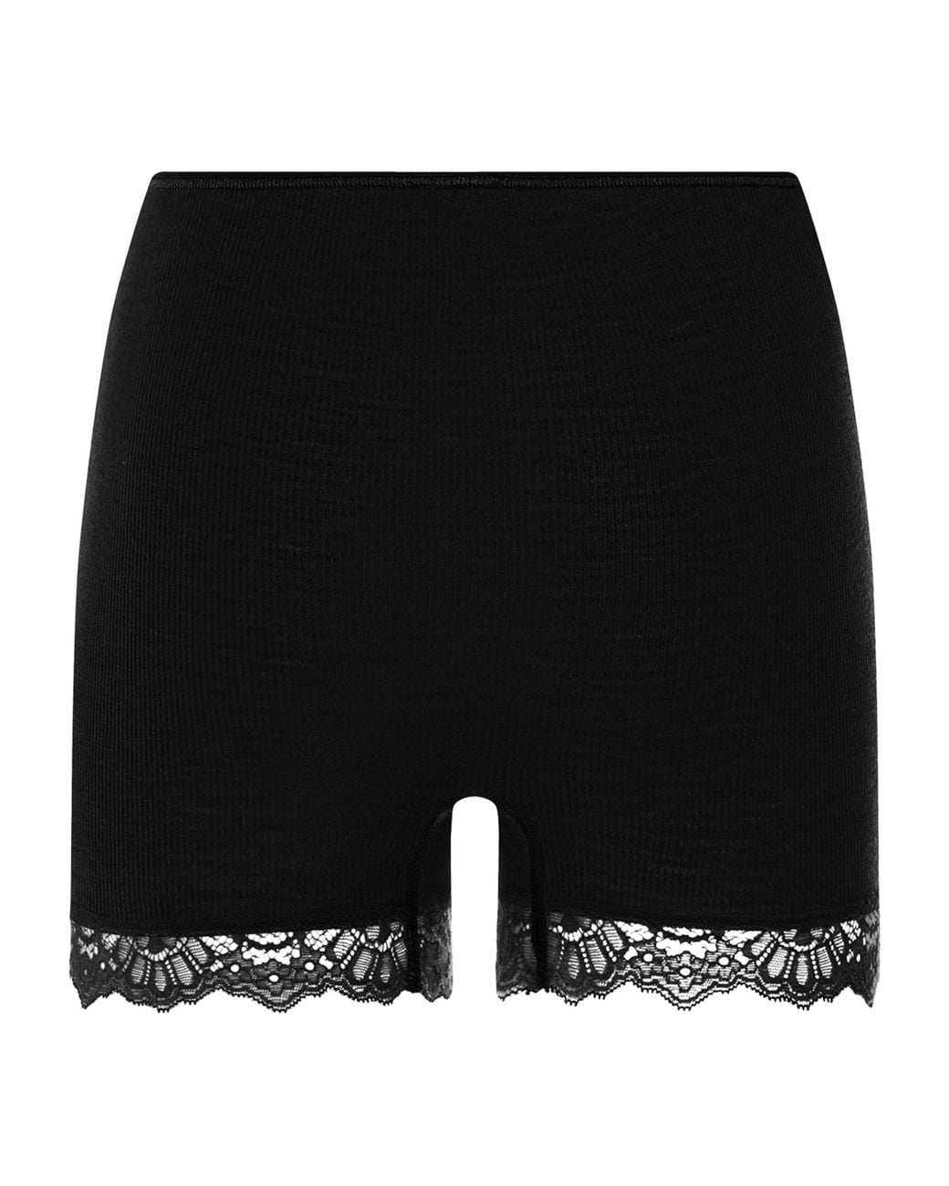Hanro Black Wool-Silk Boy Shorts