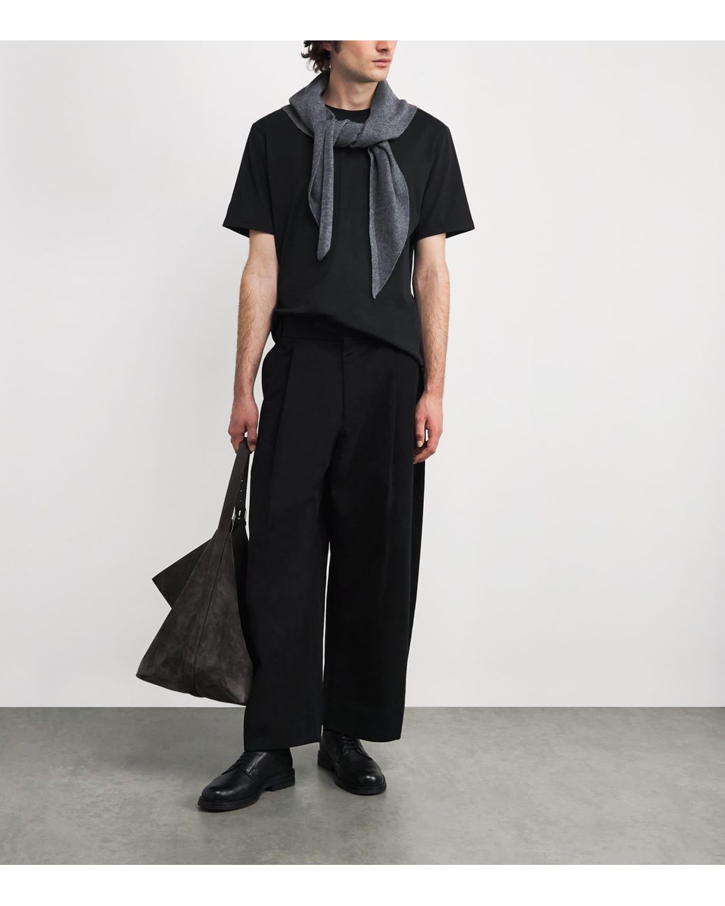 Studio Nicholson Black Cotton Bric T-Shirt for men