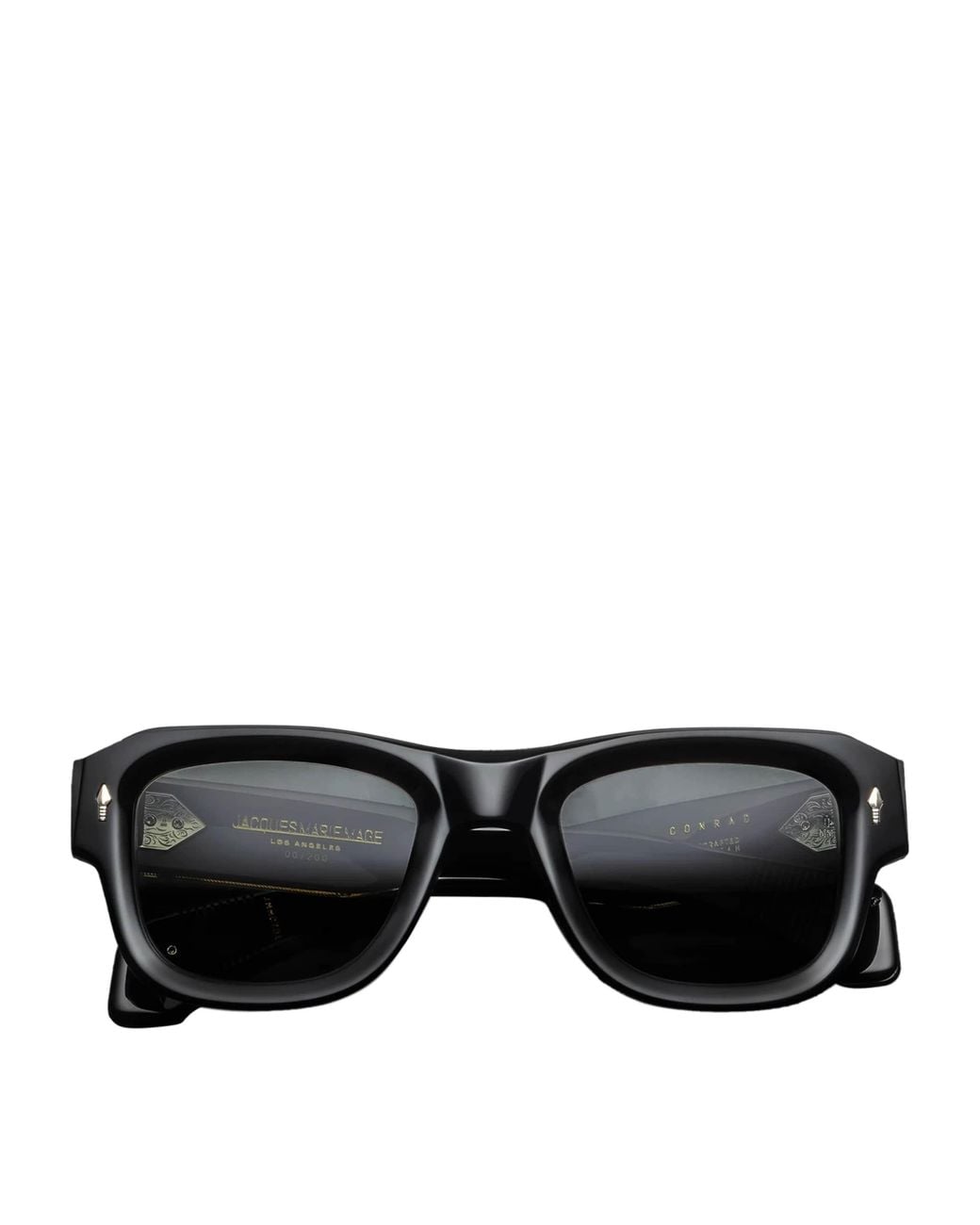 Jacques Marie Mage Black Conrad Square Sunglasses for men