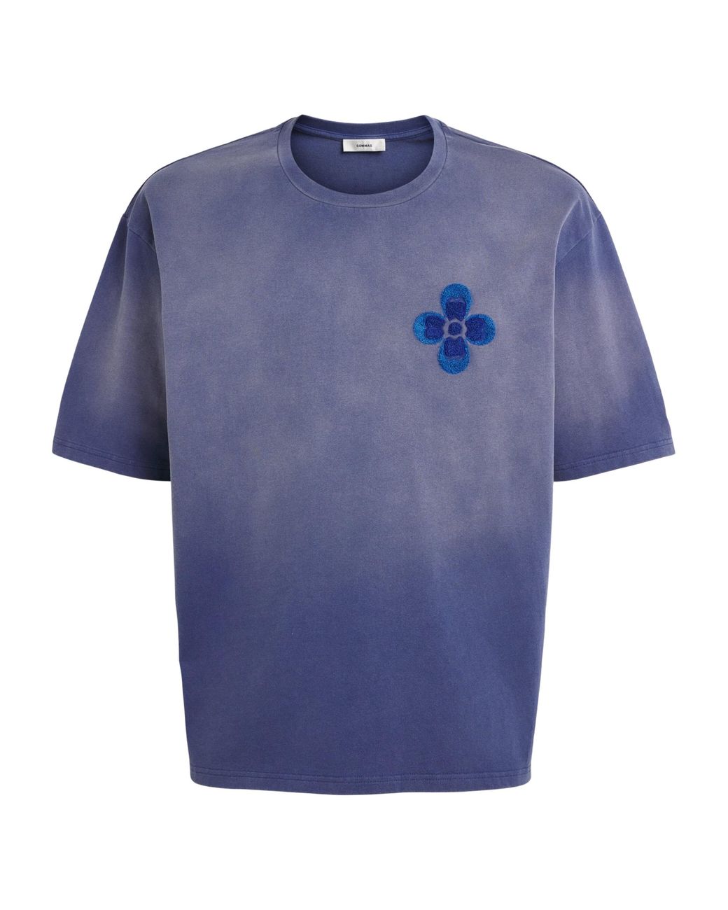 Commas Blue Dégradé Embroidered T-Shirt for men