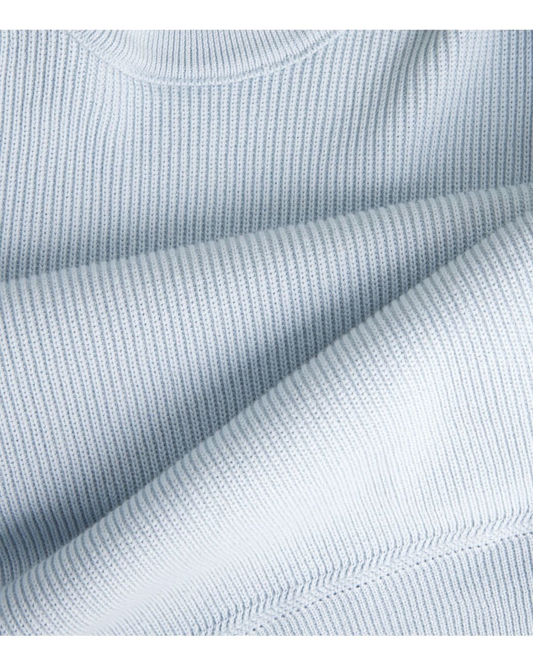 Stone Island Blue Cotton Rib-Knit Compass Sweater for men